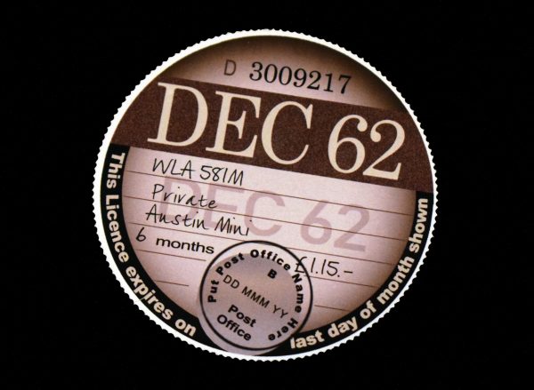 Tax Disc Example 1962