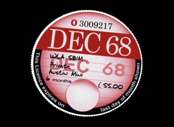 Tax Disc Example 1968